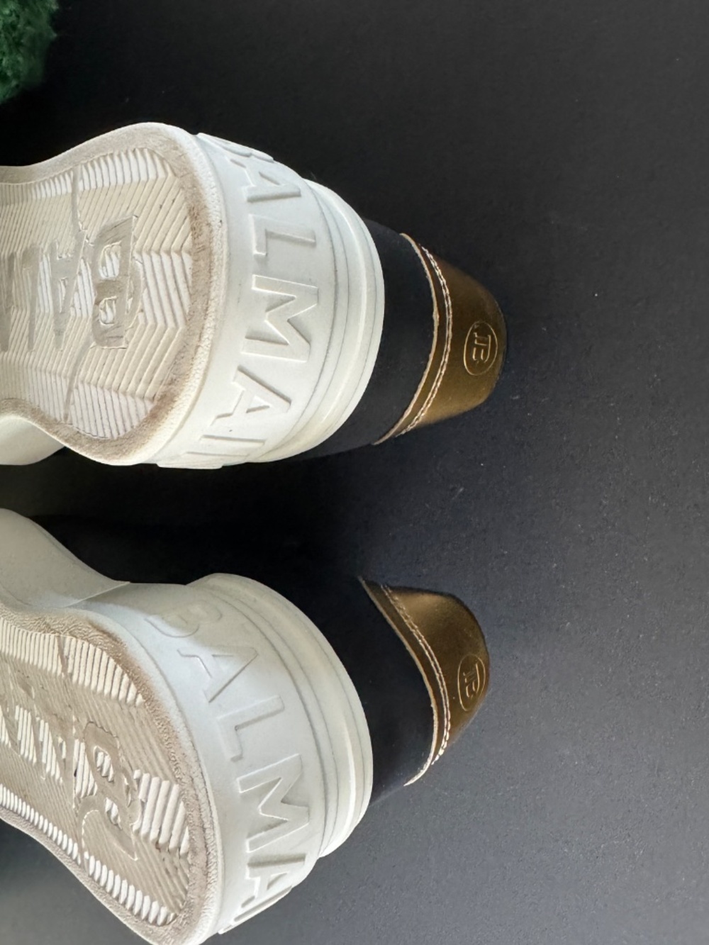 Balmain Black and Gold Accent Sneakers B-Court Flip sneakers in calfskin - Picture 16 of 16